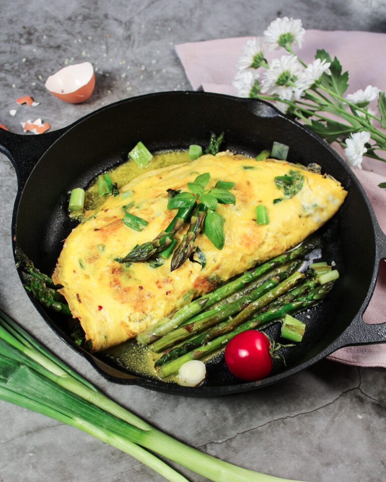 Omelett mit grünem Spargel
