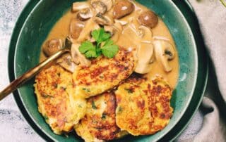 Kartoffelpuffer mit Pilzrahm Soße