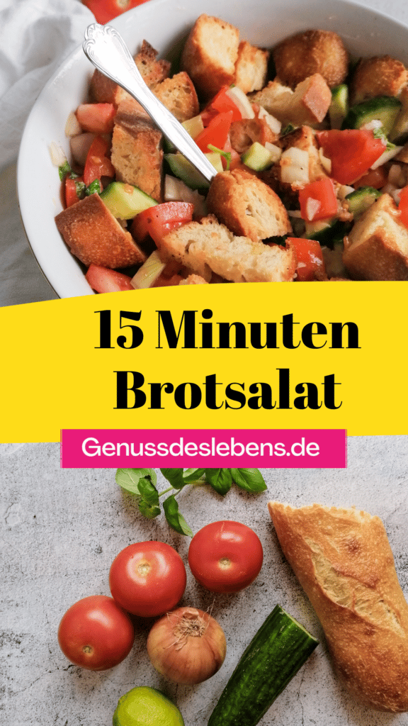 Schneller Brotsalat mit Tomaten und Gurke | 15 Minuten Rezept