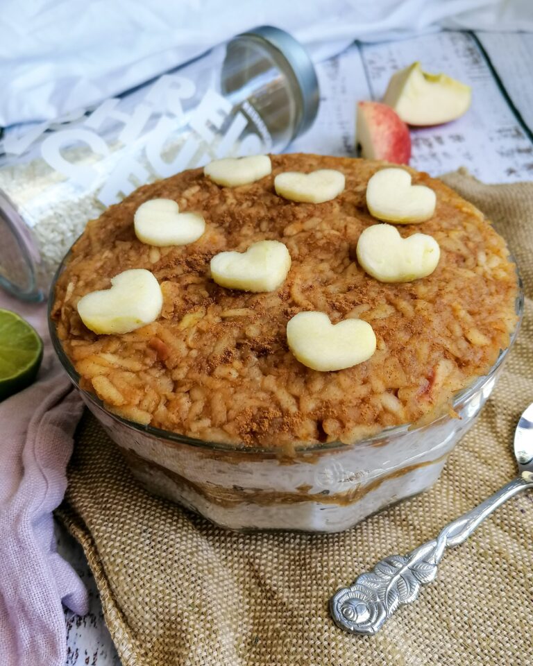 Reisauflauf mit Äpfeln und Zimt ohne Zucker