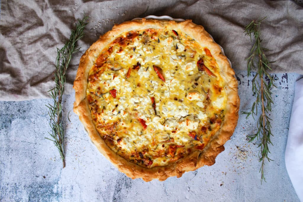 Kürbis Quiche mit Feta