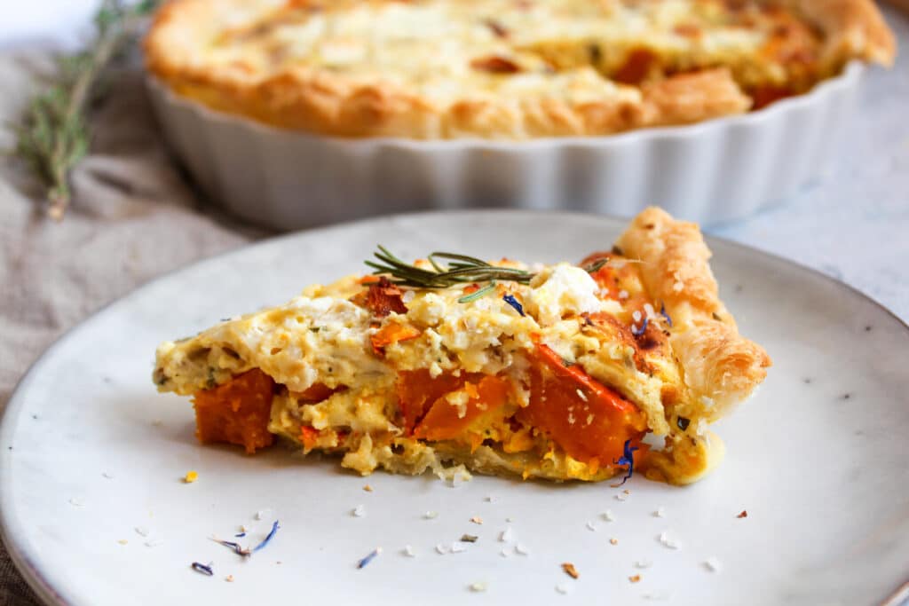 Kurbis Quiche Mit Feta Genuss Des Lebens Vegetarische Gesunde Rezepte