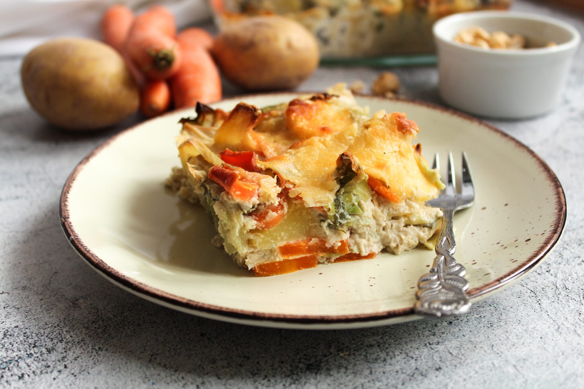 Vegetarischer Spitzkohl Kartoffel Auflauf