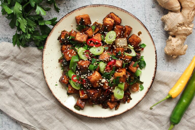 Knuspriger Tofu mit Sesam