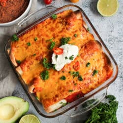 Vegetarische Enchiladas mit Kidneybohnen - Überbackene Wraps