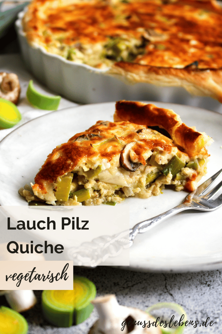 Vegetarische Quiche mit Lauch und Käse in Blätterteig