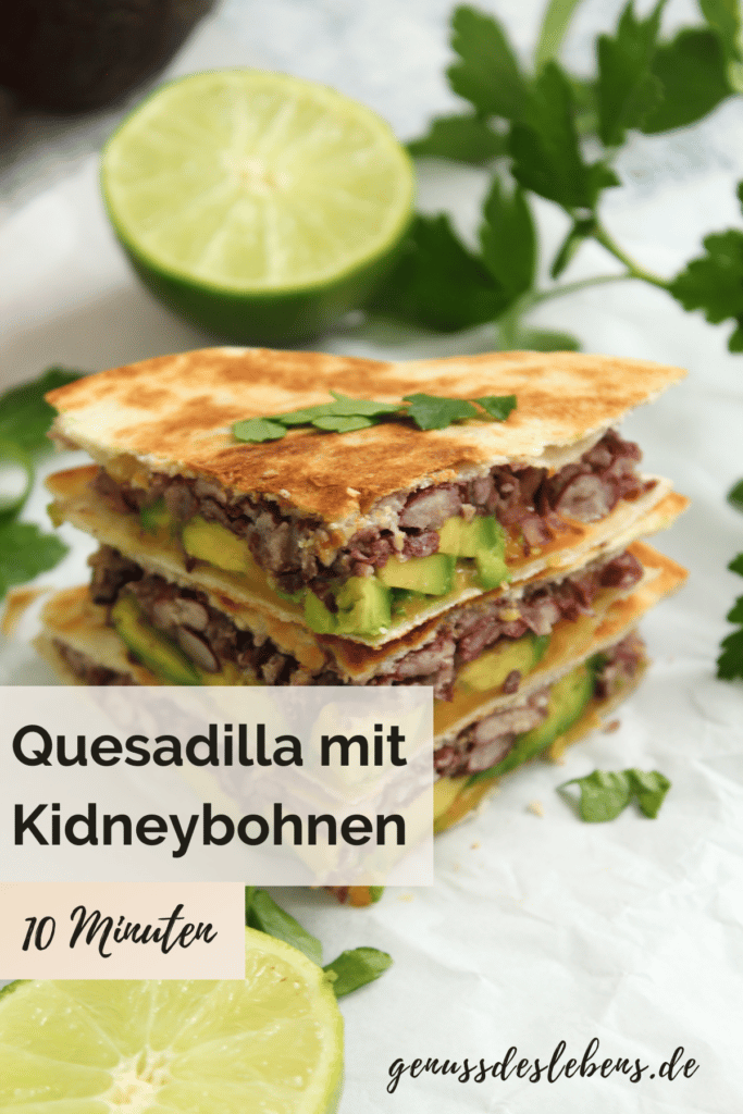 Quesadillas mit kidneybohnen Avocado Füllung