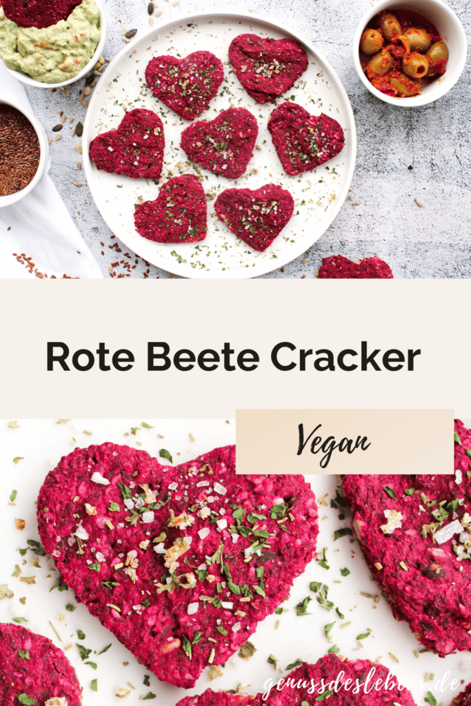 Rote Beete Cracker mit Leinsamen, vegan