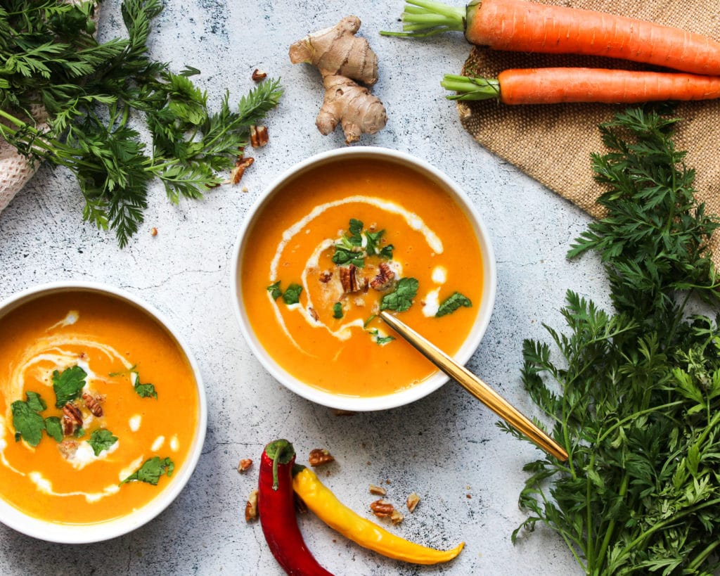 Karotten Süßkartoffel Suppe vegan