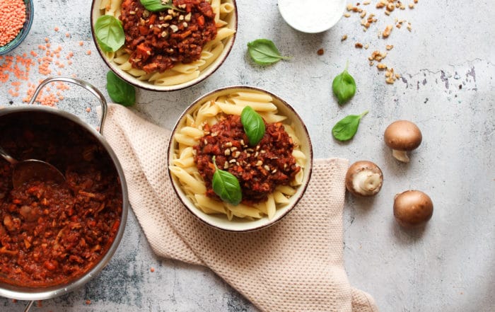 Bolognese aus roten Linsen