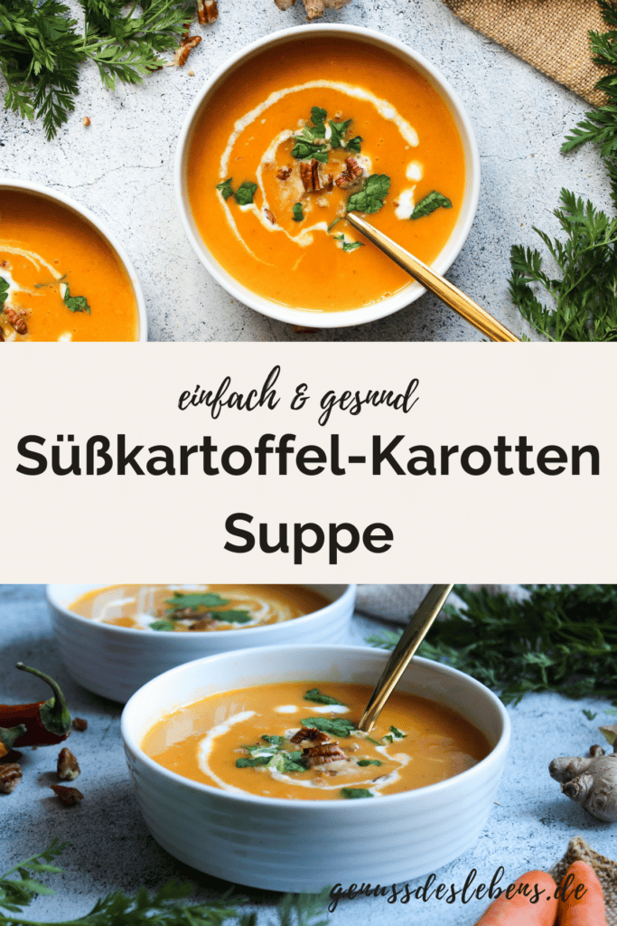 Süßkartoffel Karotten Suppe vegan