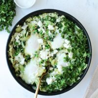 Grünes Shakshuka - viel Protein und low carb