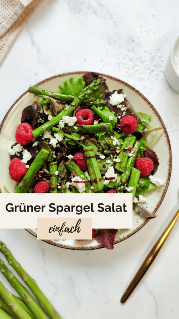 Grüner Spargel Salat mit Feta und Himbeeren | Keto Salat