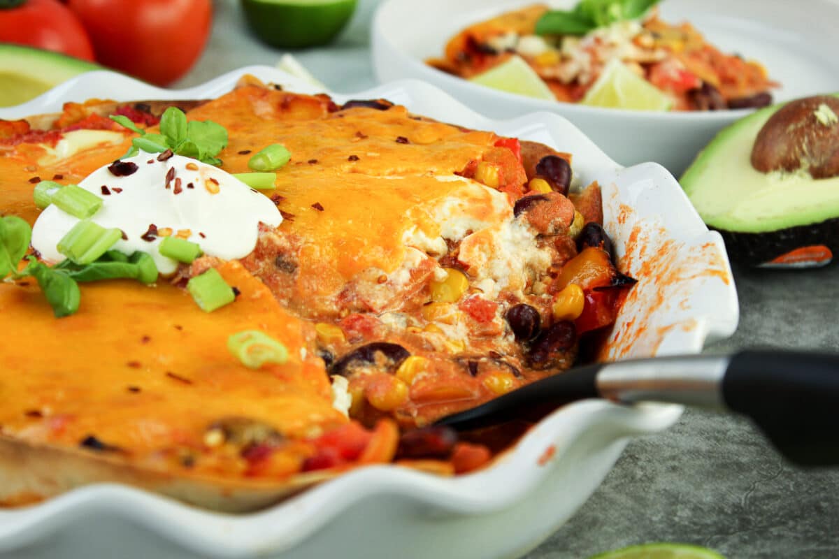 Mexikanische Lasagne vegetarisch
