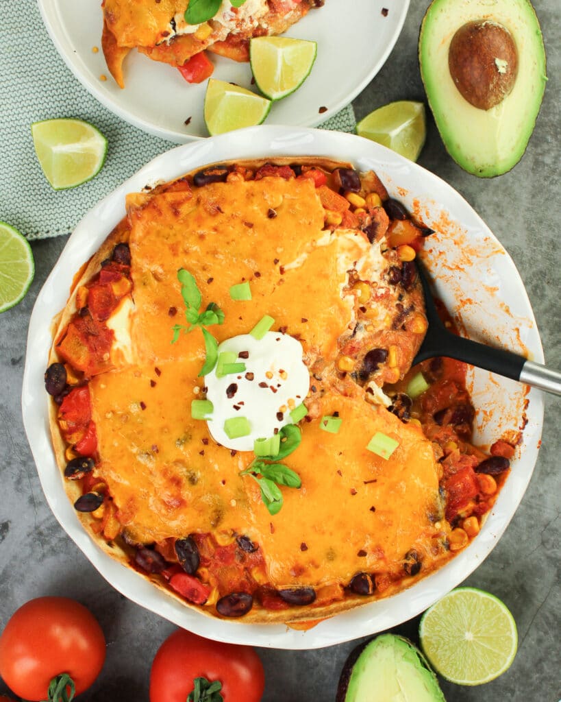 Mexikanische Lasagne vegetarisch