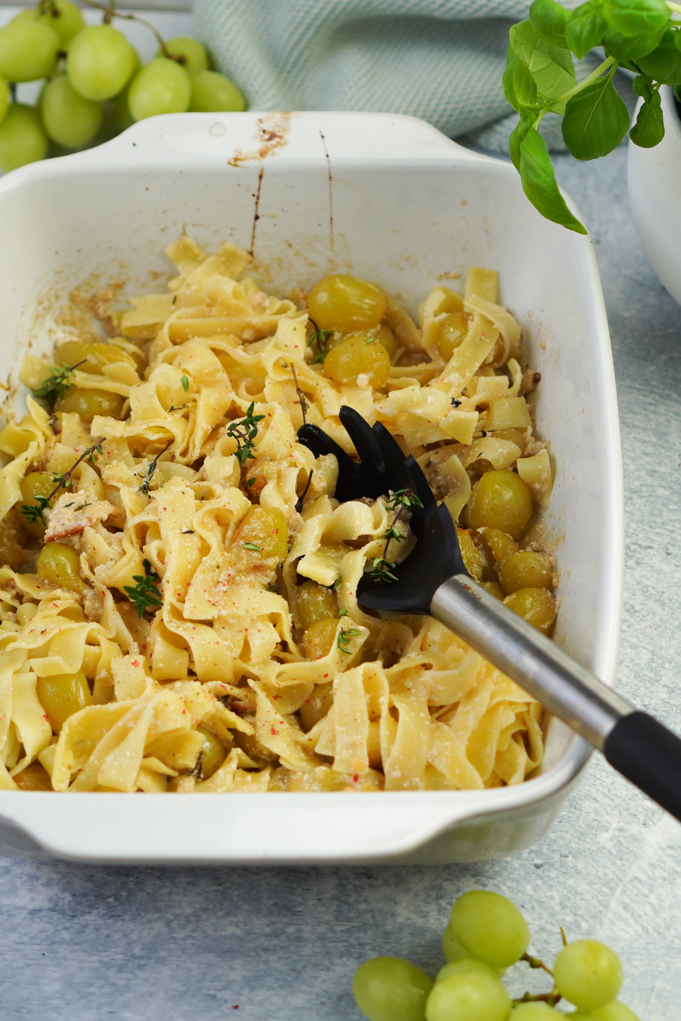 Pasta mit Ziegenkäse und Trauben – Gesund & Lecker