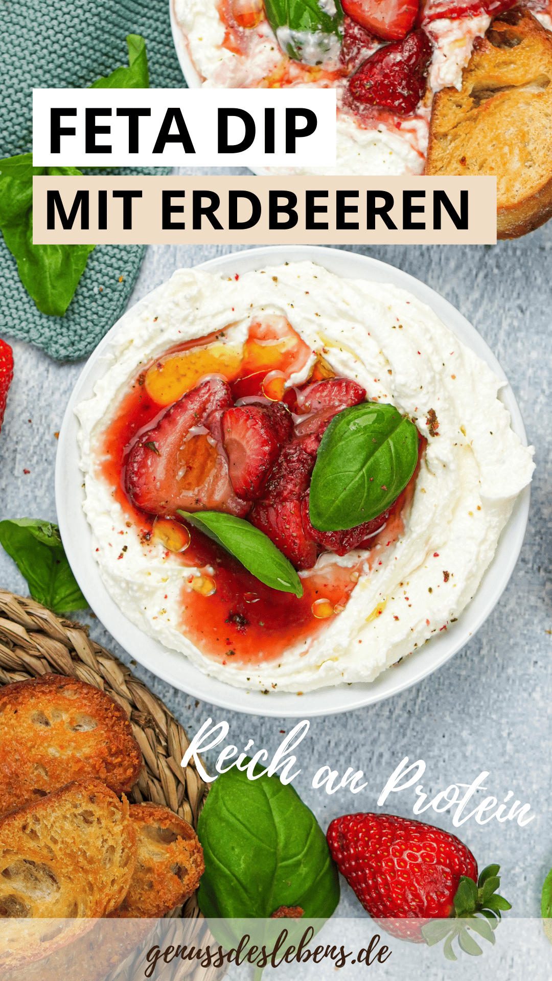 Feta Joghurt Dip mit Erdbeeren und Balsamico – Jetzt zubereiten