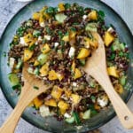 High Protein Salat mit roten Linsen, Kichererbsen und Feta (glutenfrei)