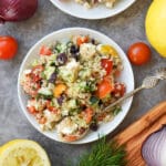 Couscous Salat vegan mit Paprika und Tomaten