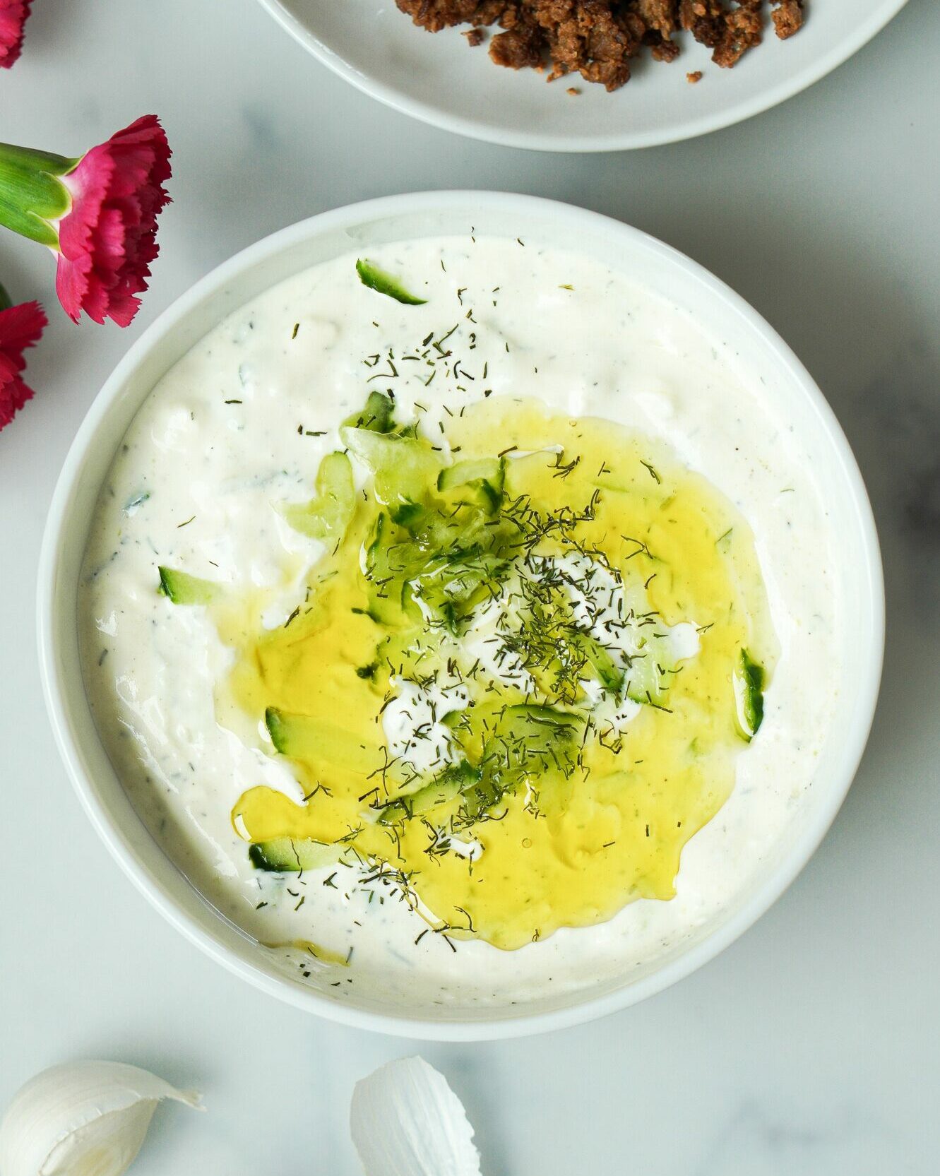 Ein Zaziki aus griechischem Joghurt