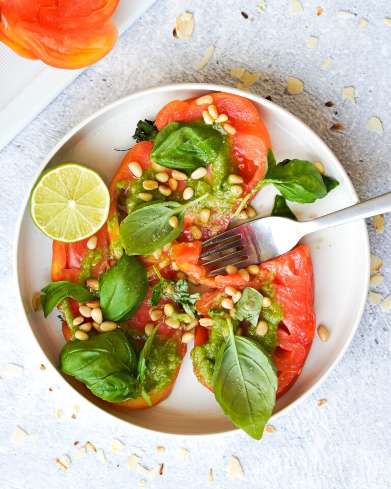 Das beste Tomaten Carpaccio mit Pesto