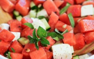 Melonensalat mit Feta und Minze