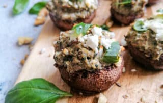 Gefüllte Champignons mit Ricotta und Spinat