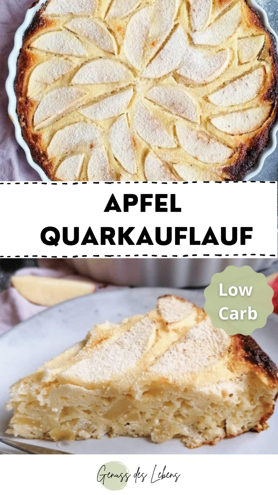 Quarkauflauf low carb mit Äpfeln - ohne Zucker