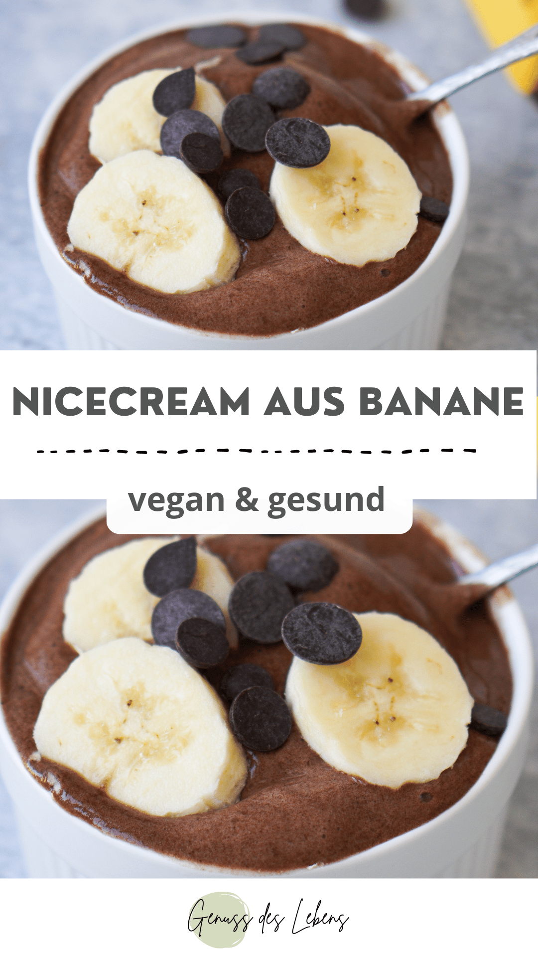 Nicecream aus Banane - einfaches Rezept
