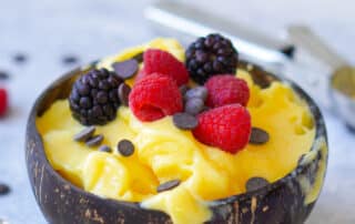 Mango Nicecream ohne Banane | gesundes Eis ohne Eismaschine