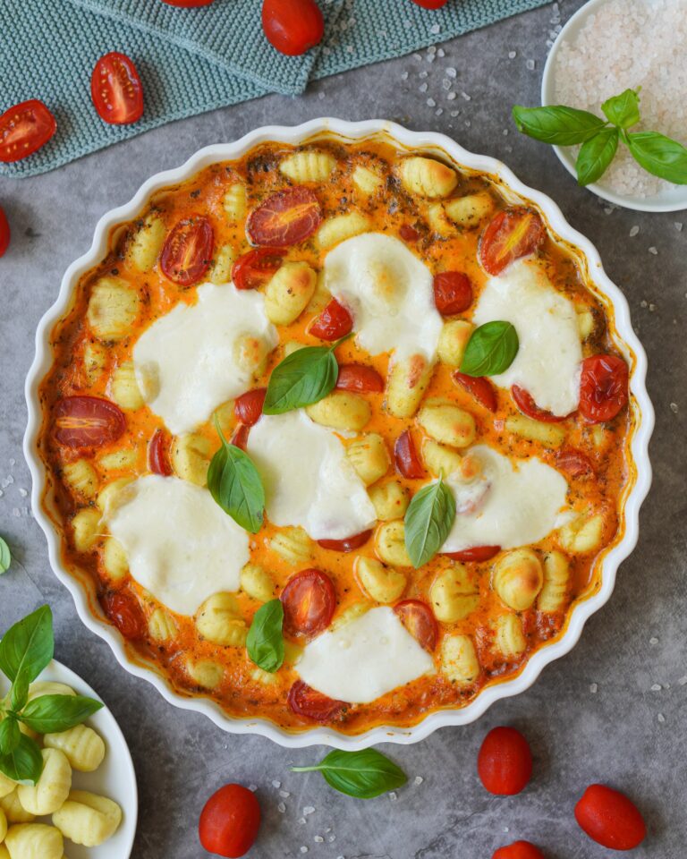 Gnocchi Auflauf Tomate Mozzarella – einfach