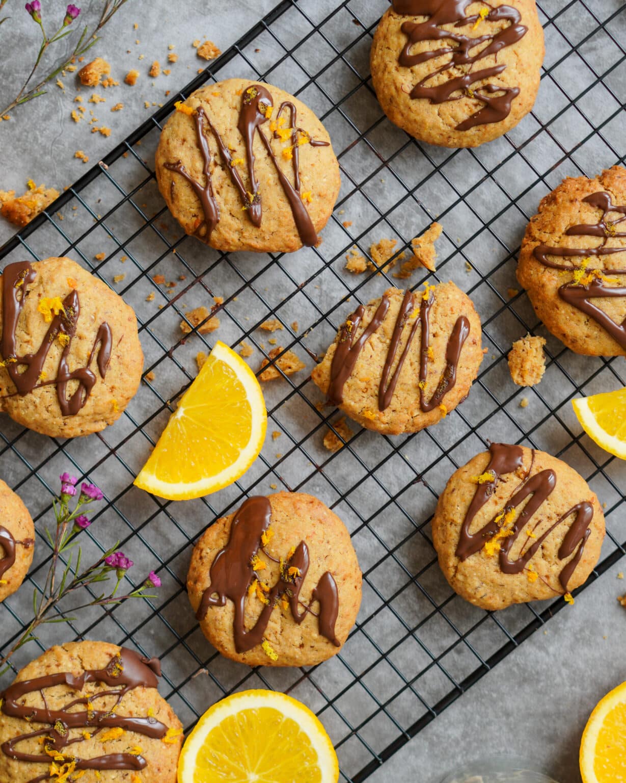 Orangen Plätzchen mit Schokolade - vegan