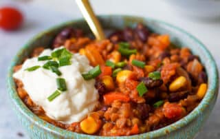 Chili sin carne vegan mit Linsen