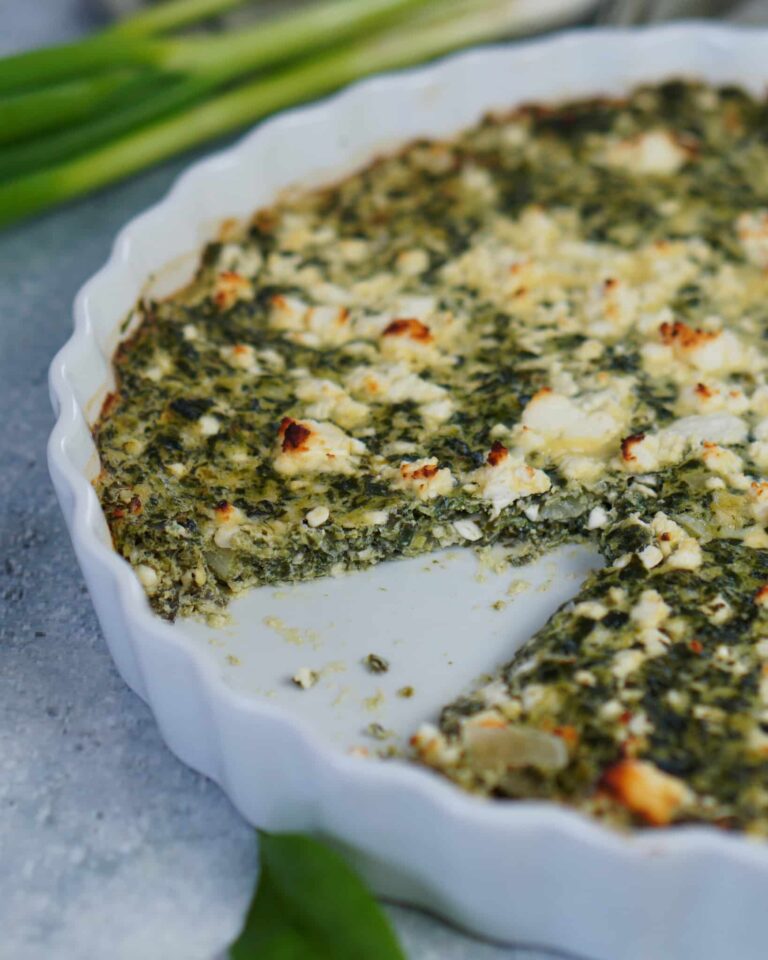 Spinat Quiche low carb ohne Boden – kalorienarm, keto
