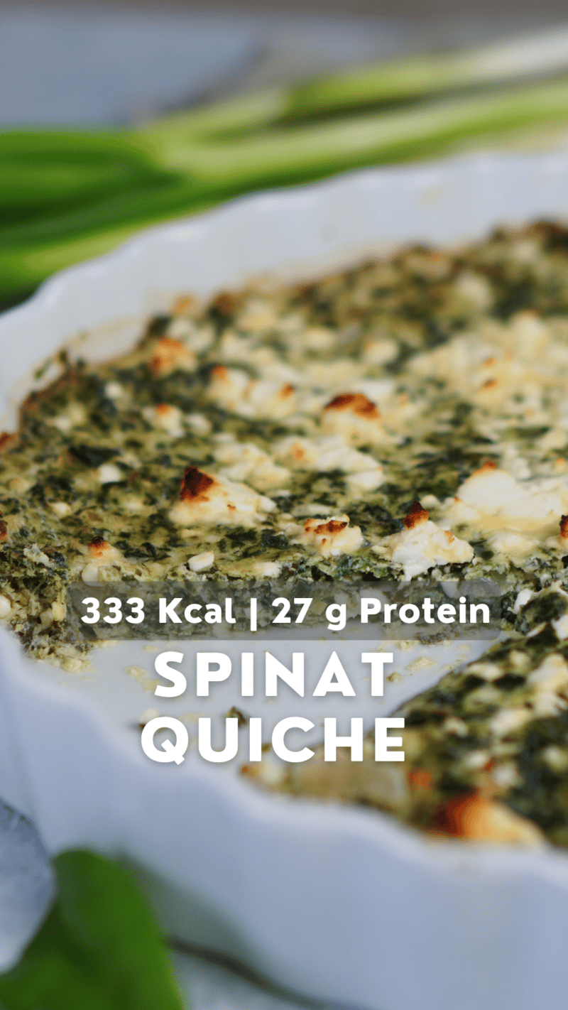 Spinat Quiche low carb ohne Boden - kalorienarm, keto