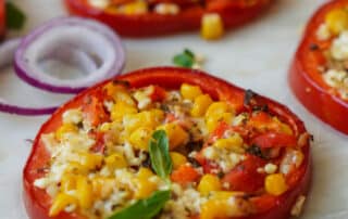 Paprikaringe gefüllt - Low carb Rezept