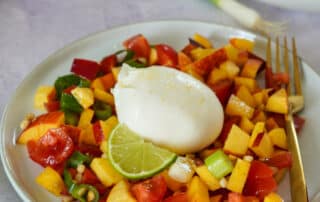 Pfirsich Salat mit Burrata