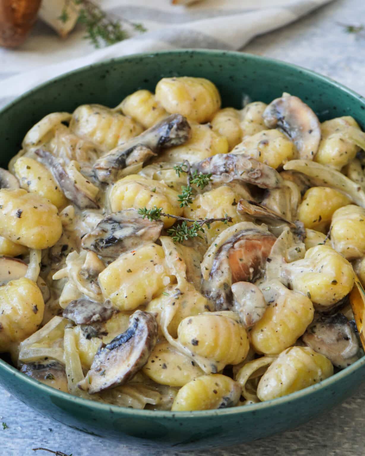 Gnocchi Champignon Pfanne mit Frischkäse | gesund