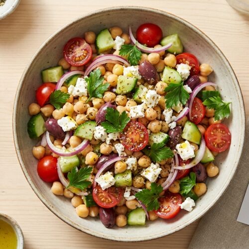Griechischer Kichererbsensalat