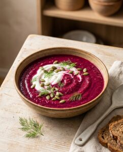 Cremige Rote-Beete-Suppe mit Ingwer und Apfel