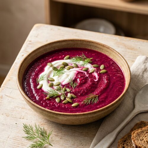 Cremige Rote-Beete-Suppe mit Ingwer und Apfel