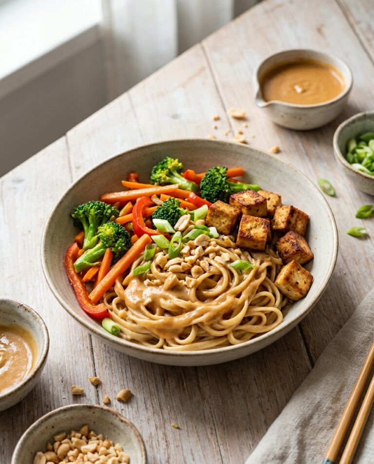 Nudeln mit Erdnusssauce