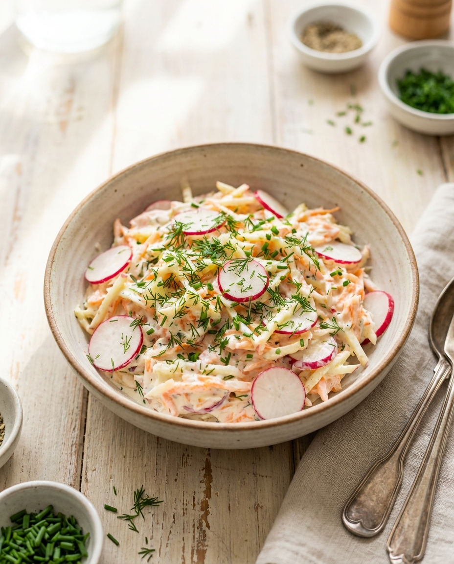 Cremiger Rettichsalat mit Apfel und Joghurt