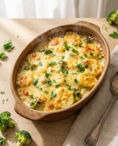 Cremiger Kartoffel-Brokkoli-Auflauf