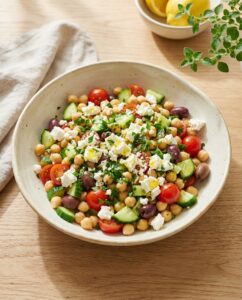 Griechischer Kichererbsensalat