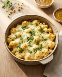 Blumenkohl Auflauf mit Curry-Sahne-Soße