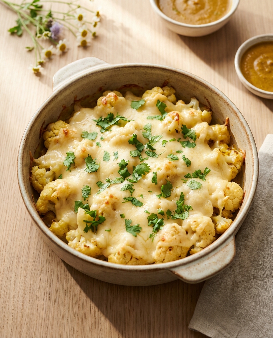 Blumenkohl Auflauf mit Curry-Sahne-Soße