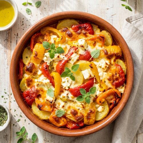 Paprika-Feta Auflauf mit Kartoffel