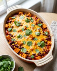 Süßkartoffel-Bohnen Auflauf
