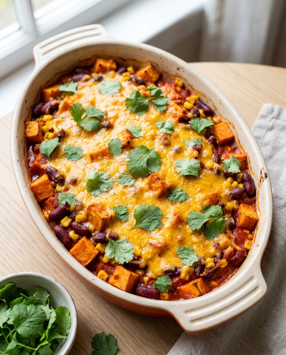 Süßkartoffel-Bohnen Auflauf